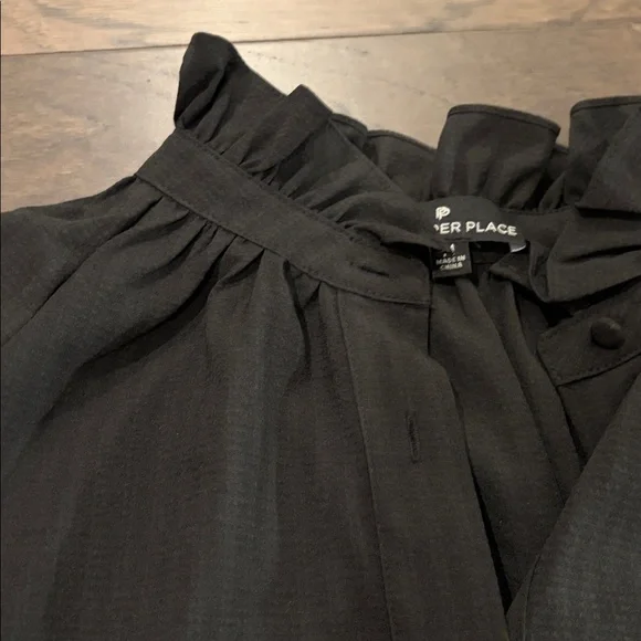 New Without Tags Tuckernuck Pomander Place Harlee Ruffle Collar Blouse Sz M - Picture 13 of 13